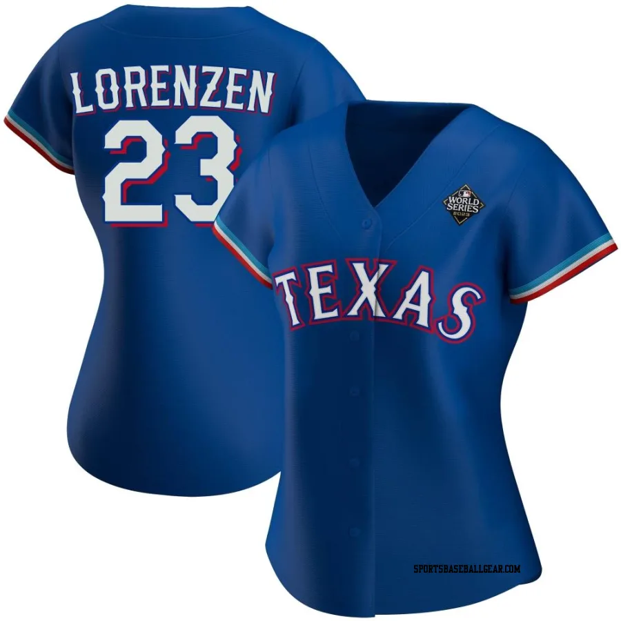 Michael Lorenzen Women's Texas Rangers Royal Authentic Alternate 2023 World Series Jersey