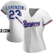 Michael Lorenzen Women's Texas Rangers White Authentic Home 2023 World Series Champions Jersey