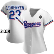 Michael Lorenzen Women's Texas Rangers White Authentic Home 2023 World Series Jersey