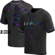 Michael Martinez Youth Tampa Bay Rays Black Holographic Replica Alternate Jersey