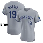 Michael Massey Men's Kansas City Royals Gray Elite Road Jersey