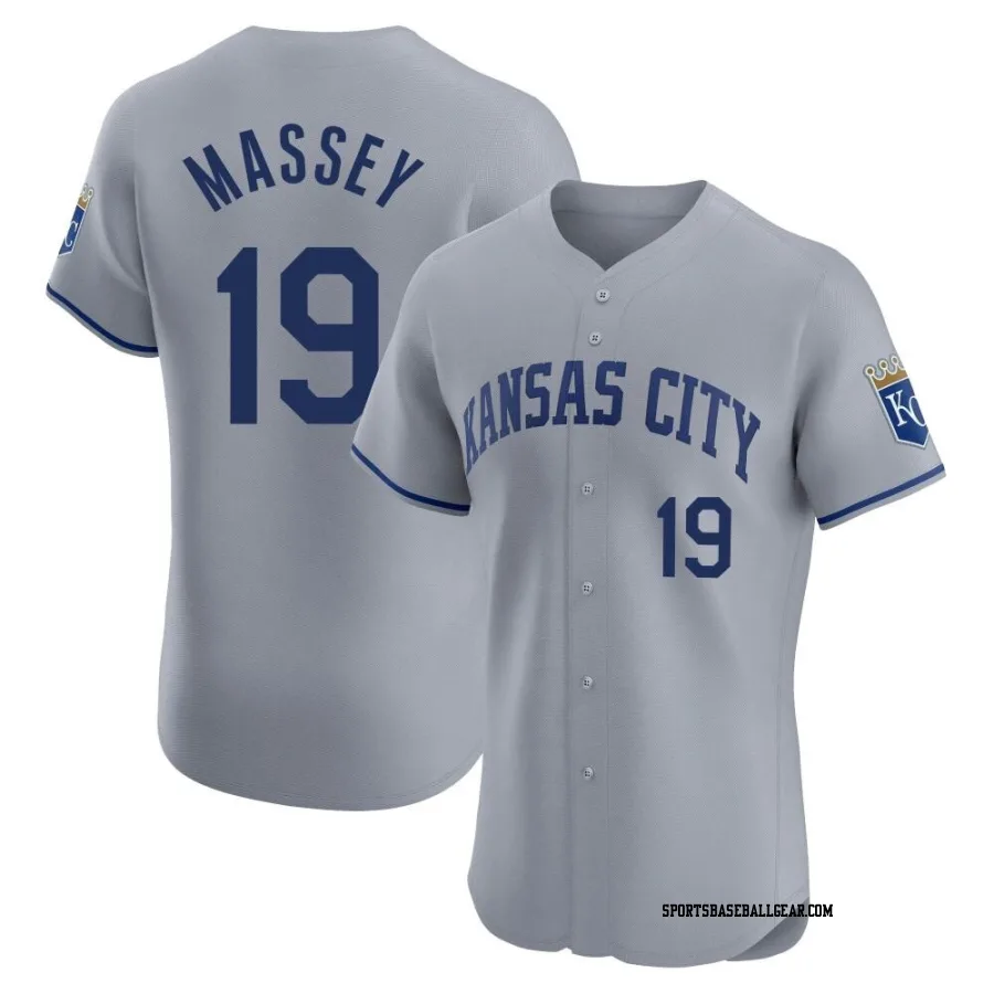 Michael Massey Men's Kansas City Royals Gray Elite Road Jersey