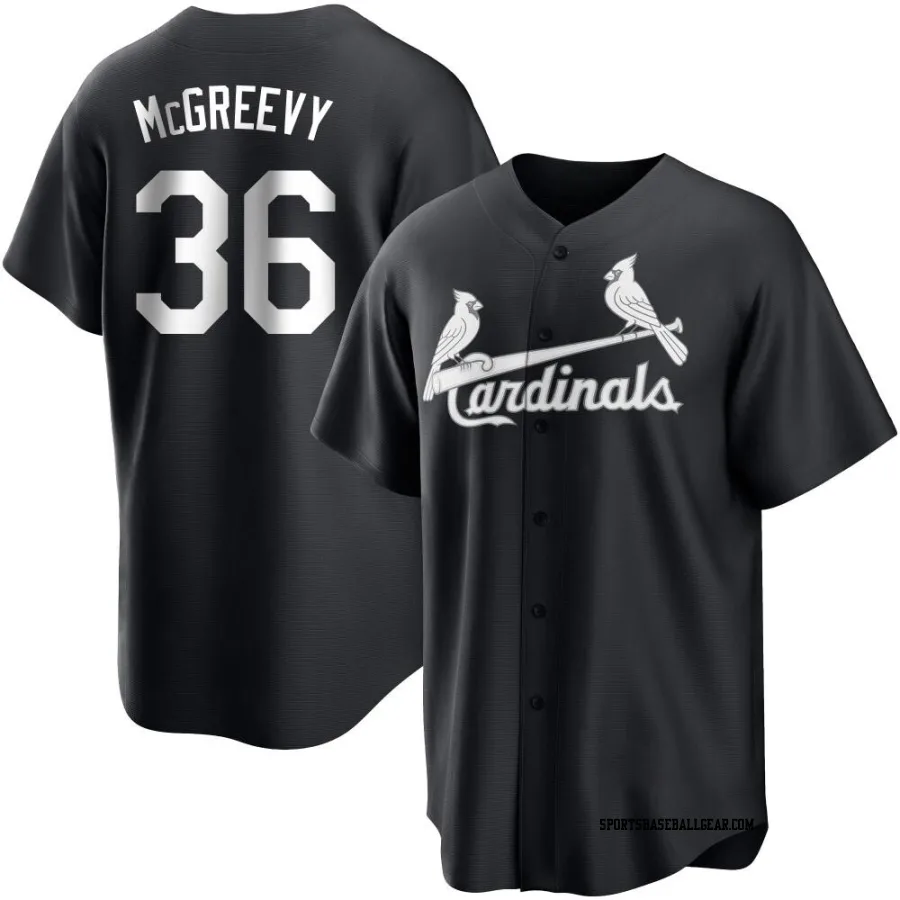 Michael McGreevy Men's St. Louis Cardinals Black/White Replica Jersey