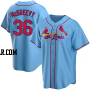 Michael McGreevy Men's St. Louis Cardinals Light Blue Replica Alternate Jersey