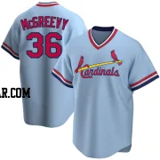 Michael McGreevy Men's St. Louis Cardinals Light Blue Replica Road Cooperstown Collection Jersey