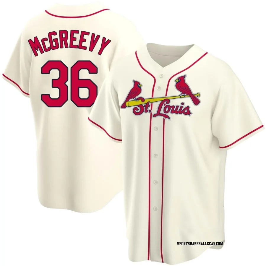 Michael McGreevy Youth St. Louis Cardinals Cream Replica Alternate Jersey