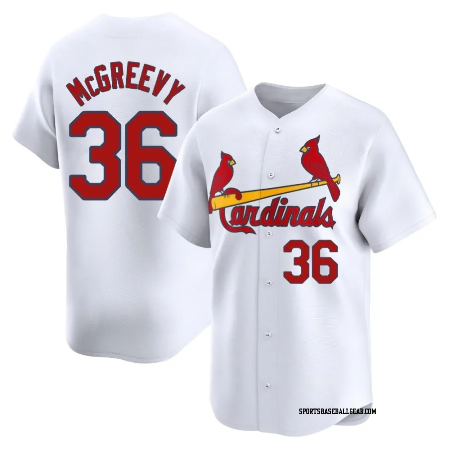 Michael McGreevy Youth St. Louis Cardinals White Limited Home Jersey