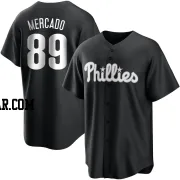 Michael Mercado Men's Philadelphia Phillies Black/White Replica Jersey