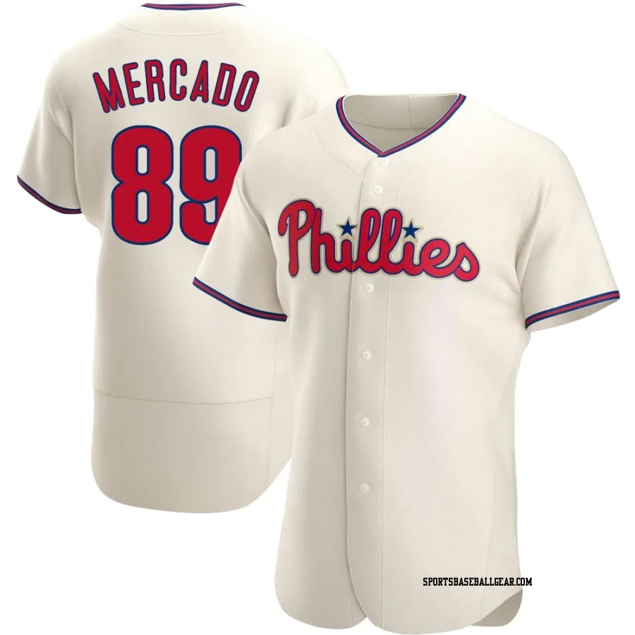 Michael Mercado Men's Philadelphia Phillies Cream Authentic Alternate Jersey