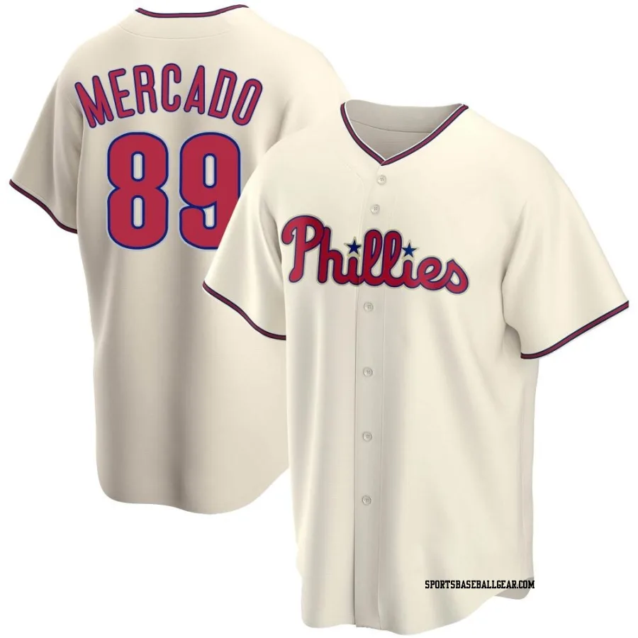 Michael Mercado Men's Philadelphia Phillies Cream Replica Alternate Jersey