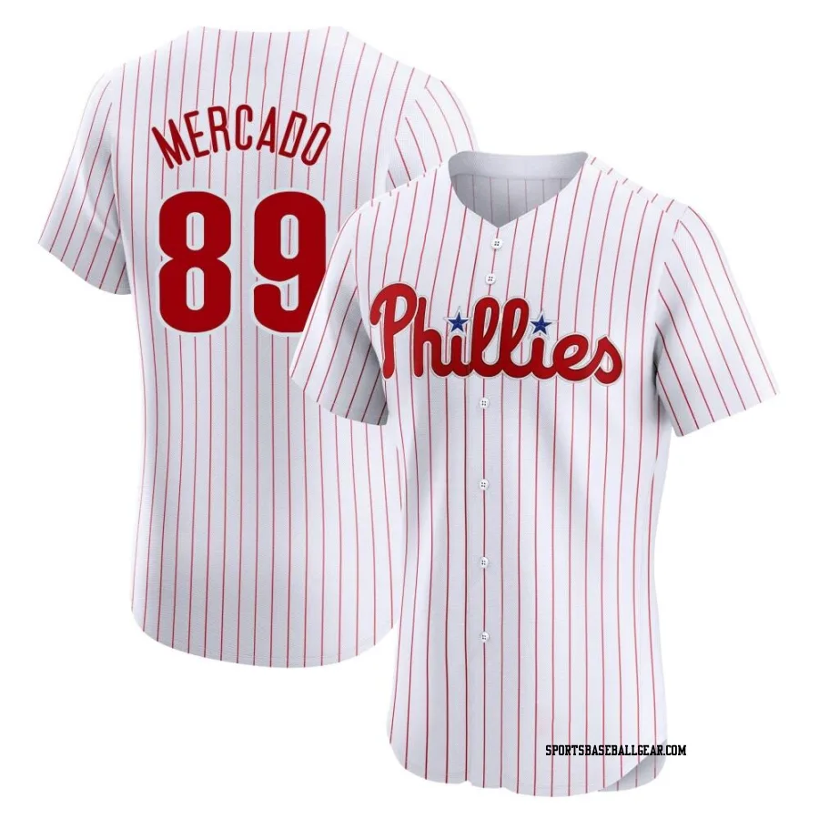 Michael Mercado Men's Philadelphia Phillies White Elite Home Jersey