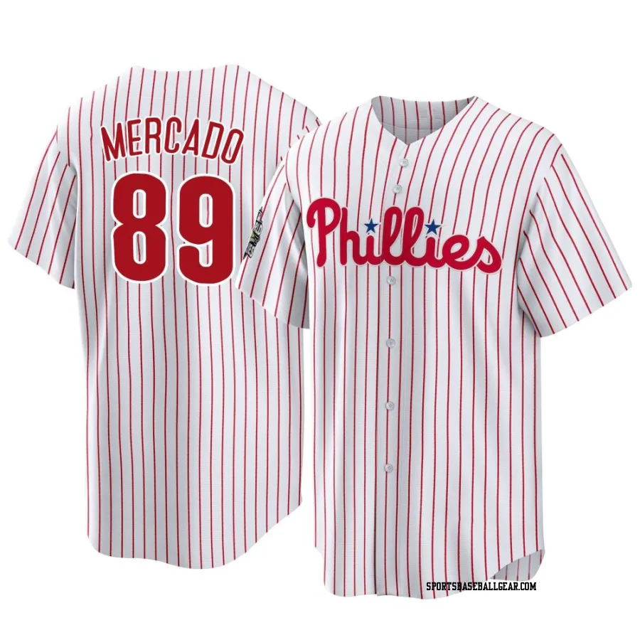 Michael Mercado Men's Philadelphia Phillies White Replica 2022 World Series Home Jersey