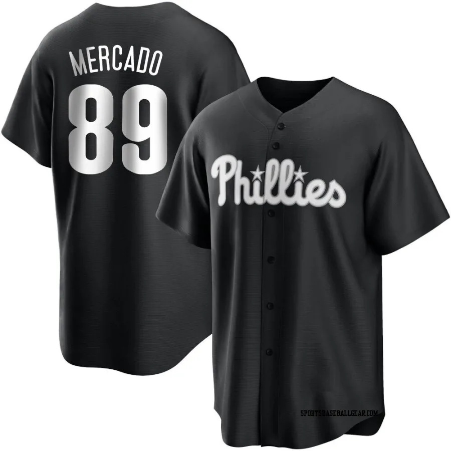 Michael Mercado Youth Philadelphia Phillies Black/White Replica Jersey