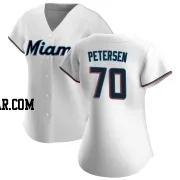 Michael Petersen Women's Miami Marlins White Authentic Home Jersey