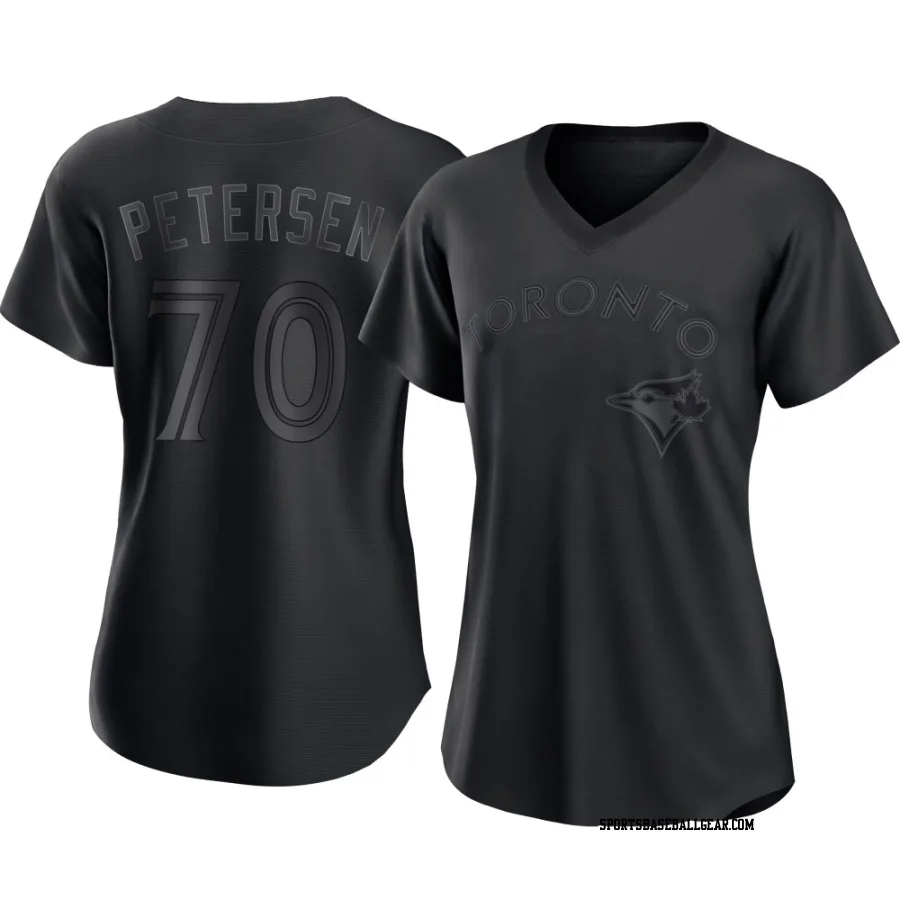 Michael Petersen Women's Toronto Blue Jays Black Authentic Pitch Fashion Jersey