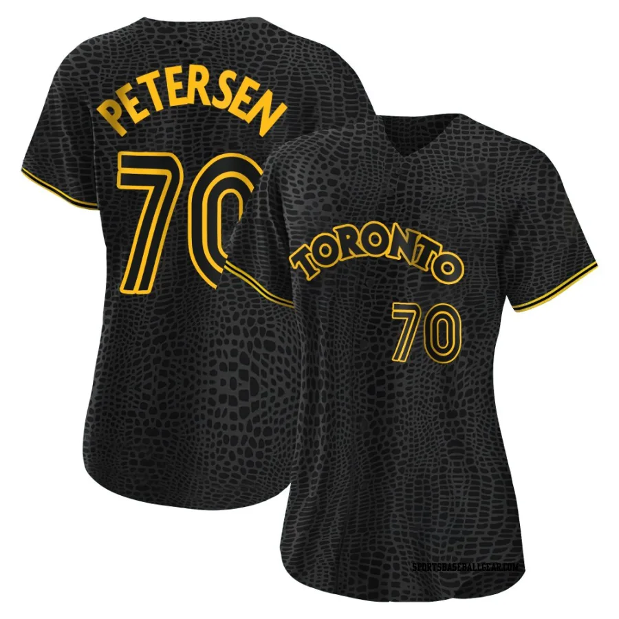 Michael Petersen Women's Toronto Blue Jays Black Authentic Snake Skin City Jersey