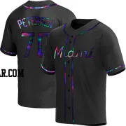 Michael Petersen Youth Miami Marlins Black Holographic Replica Alternate Jersey