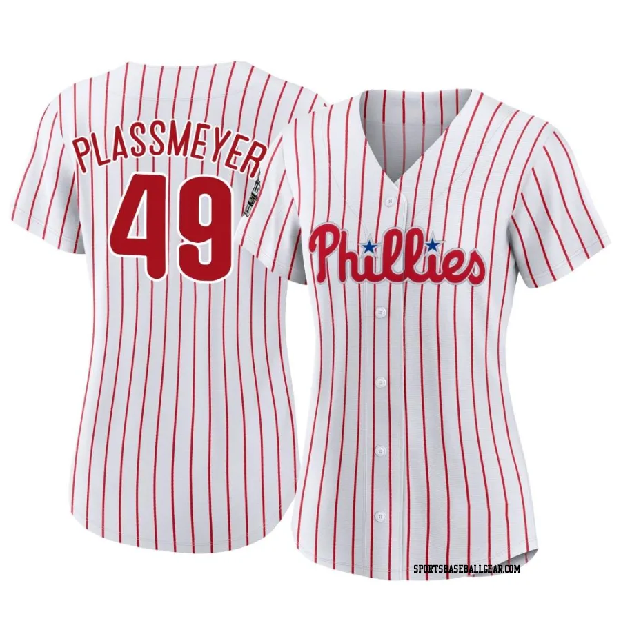 Michael Plassmeyer Women's Philadelphia Phillies White Authentic 2022 World Series Home Jersey