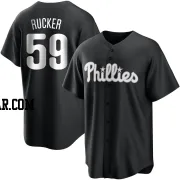 Michael Rucker Men's Philadelphia Phillies Black/White Replica Jersey