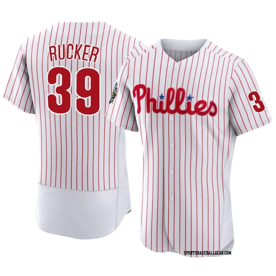 Michael Rucker Men's Philadelphia Phillies White Authentic 2022 World Series Home Jersey