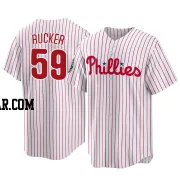 Michael Rucker Men's Philadelphia Phillies White Replica 2022 World Series Home Jersey