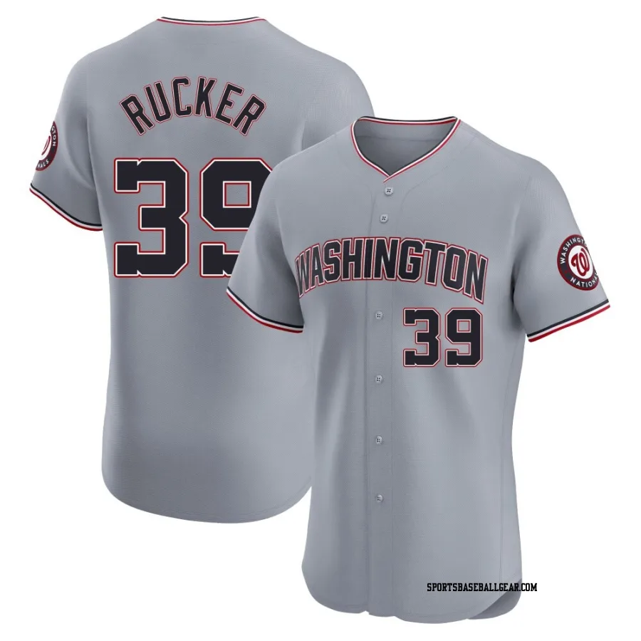 Michael Rucker Men's Washington Nationals Gray Elite Road Jersey