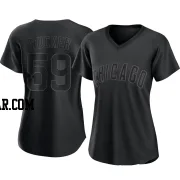 Michael Rucker Women's Chicago Cubs Black Replica Pitch Fashion Jersey