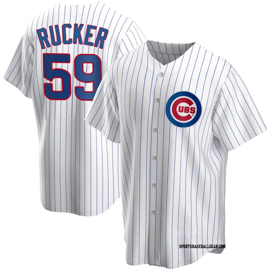 Michael Rucker Youth Chicago Cubs White Replica Home Jersey