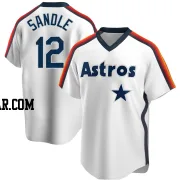 Michael Sandle Men's Houston Astros White Replica Home Cooperstown Collection Team Jersey