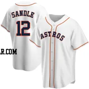 Michael Sandle Men's Houston Astros White Replica Home Jersey