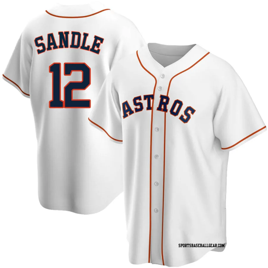 Michael Sandle Men's Houston Astros White Replica Home Jersey