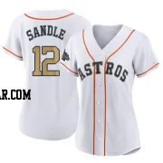 Michael Sandle Women's Houston Astros Gold Replica White 2023 Collection Jersey