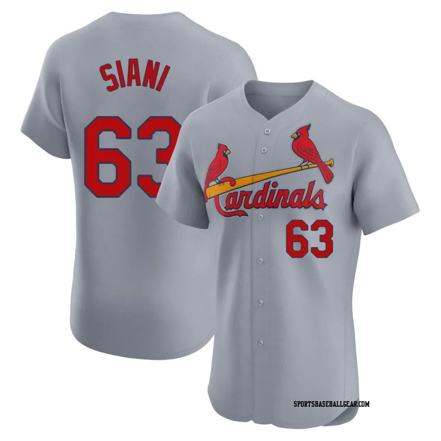 Michael Siani Men's St. Louis Cardinals Gray Elite Road Jersey