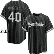 Michael Soroka Men's Chicago White Sox Black Replica 2021 City Connect Jersey