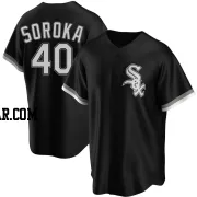 Michael Soroka Men's Chicago White Sox Black Replica Alternate Jersey