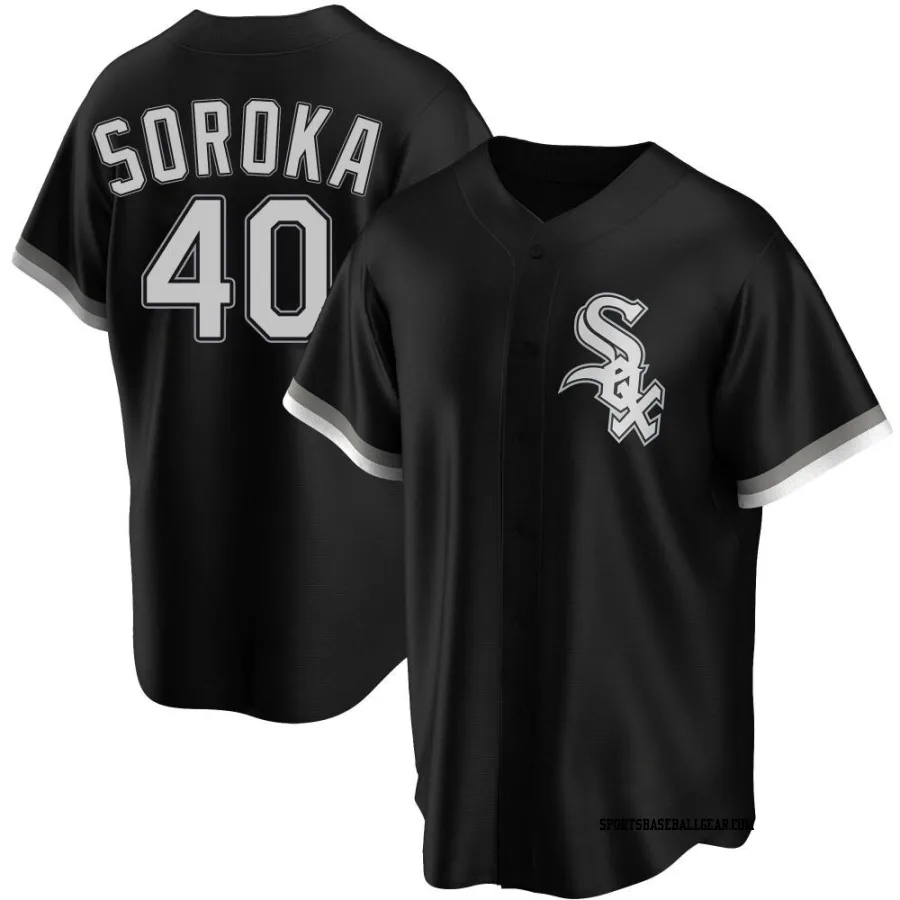 Michael Soroka Men's Chicago White Sox Black Replica Alternate Jersey