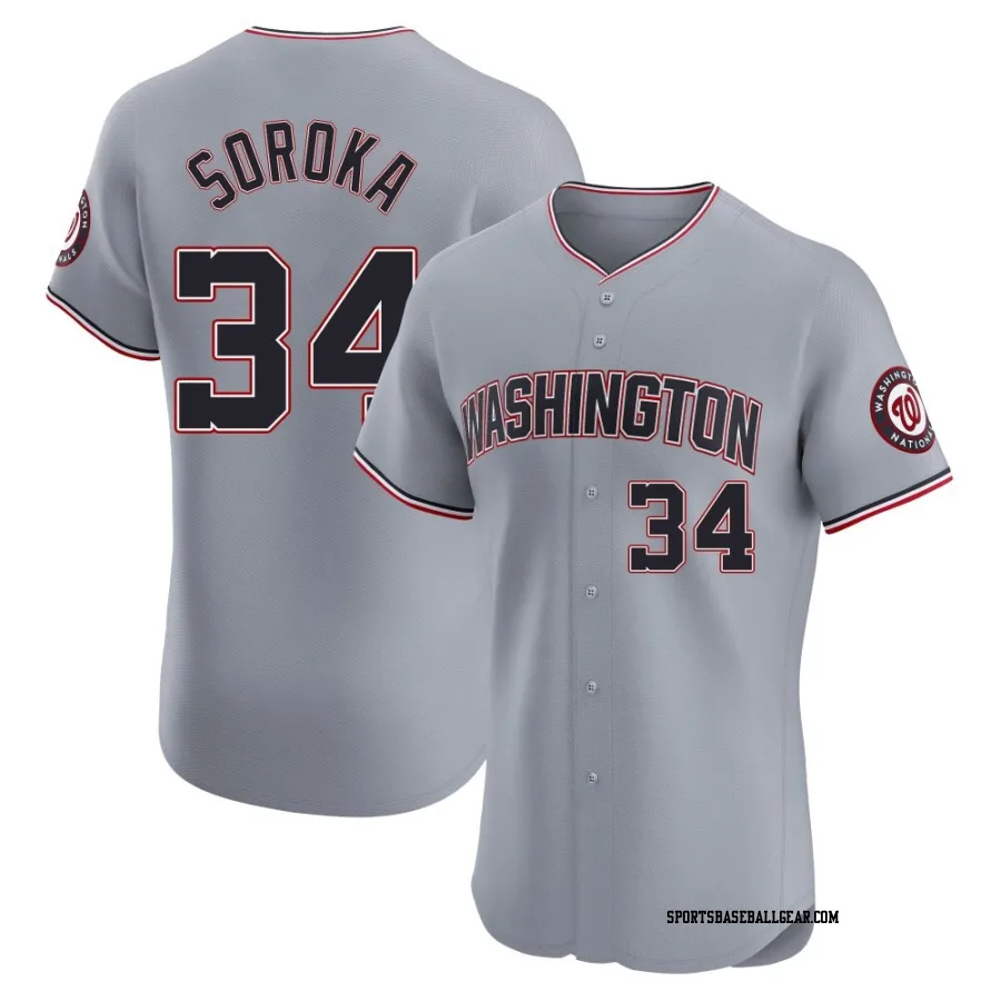 Michael Soroka Men's Washington Nationals Gray Elite Road Jersey