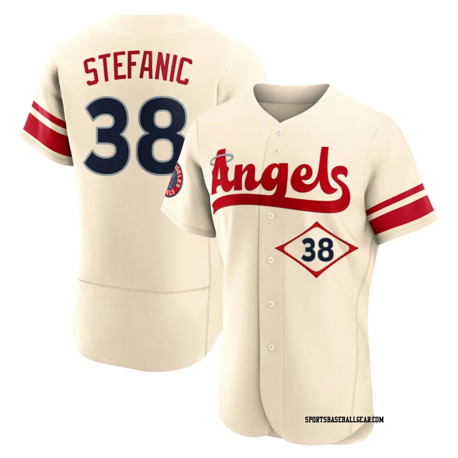 Michael Stefanic Men's Los Angeles Angels Cream Authentic 2022 City Connect Jersey