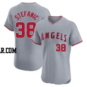 Michael Stefanic Men's Los Angeles Angels Gray Elite Road Jersey