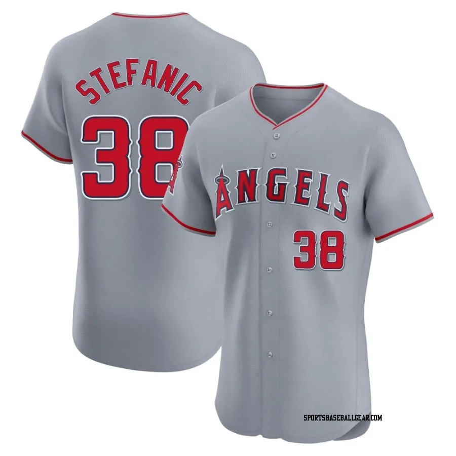 Michael Stefanic Men's Los Angeles Angels Gray Elite Road Jersey