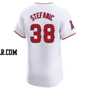 Michael Stefanic Men's Los Angeles Angels White Elite Home Jersey