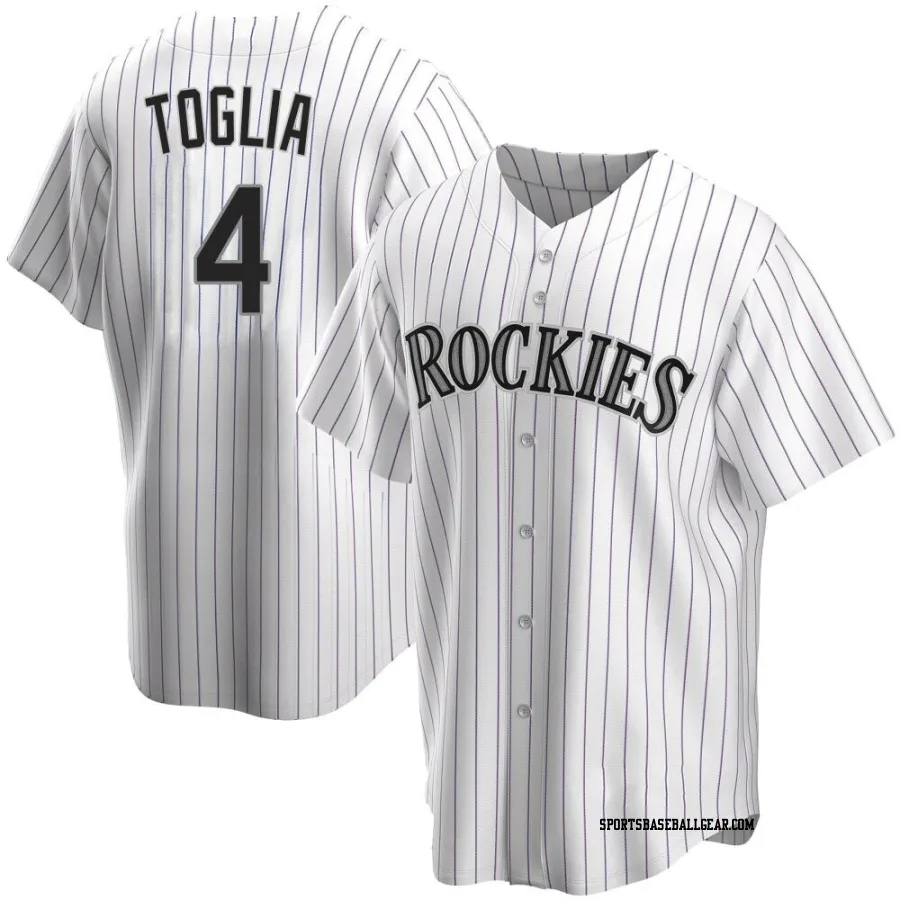 Michael Toglia Youth Colorado Rockies White Replica Home Jersey