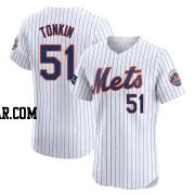 Michael Tonkin Men's New York Mets White Elite Home Patch Jersey