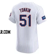 Michael Tonkin Men's New York Mets White Elite Home Patch Jersey