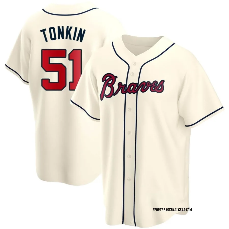 Michael Tonkin Youth Atlanta Braves Cream Replica Alternate Jersey