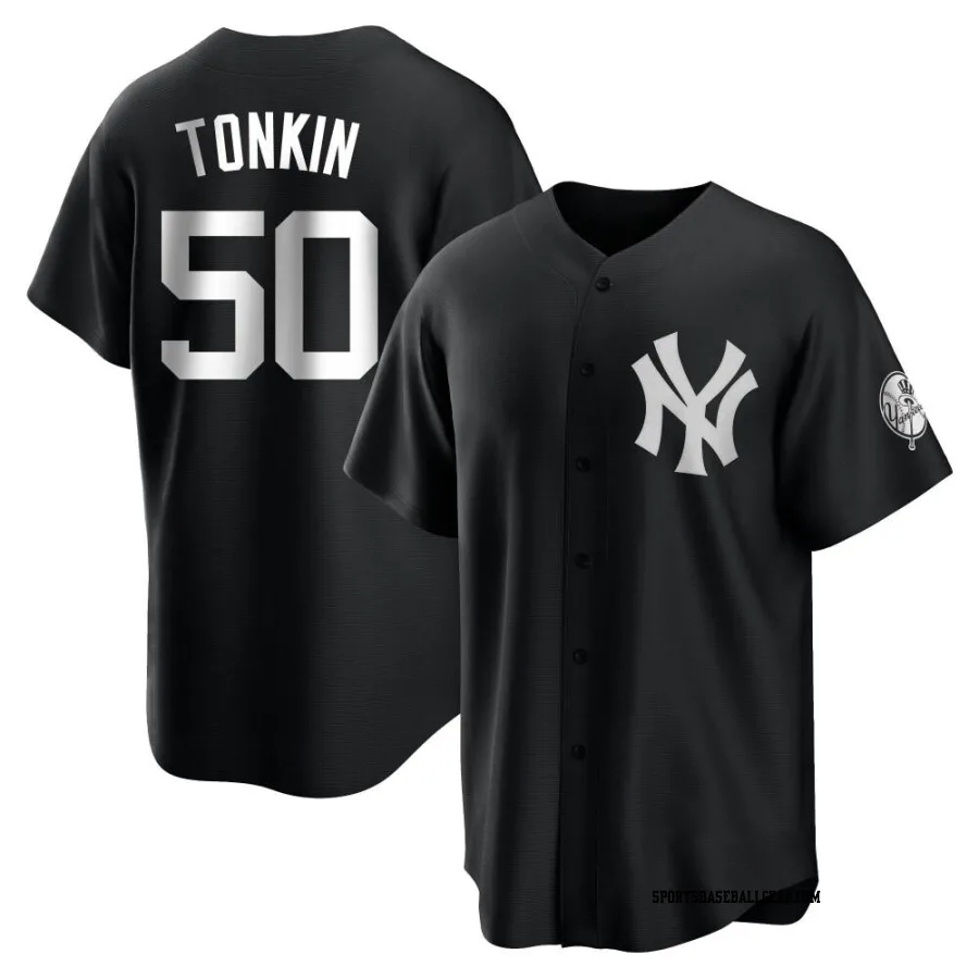 Michael Tonkin Youth New York Yankees Black/White Replica Jersey