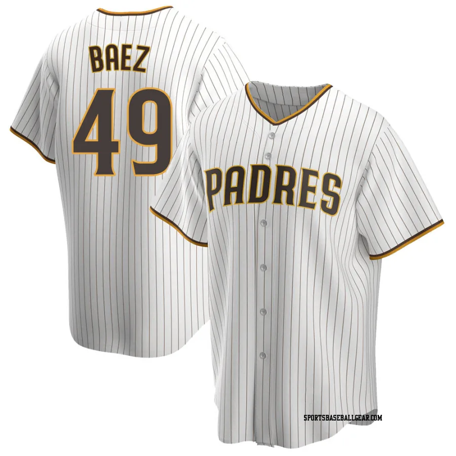 Michel Baez Men's San Diego Padres White/Brown Replica Home Jersey