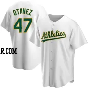 Michel Otanez Men's Oakland Athletics White Replica Home Jersey