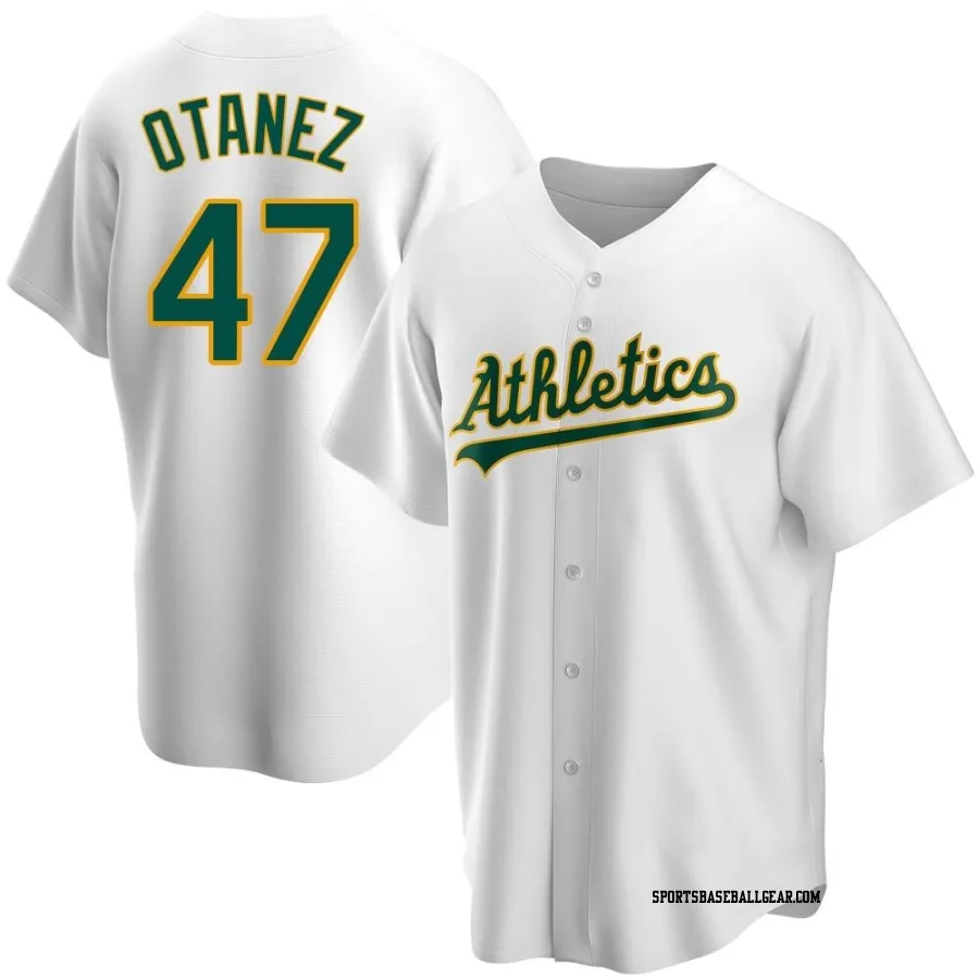 Michel Otanez Youth Oakland Athletics White Replica Home Jersey