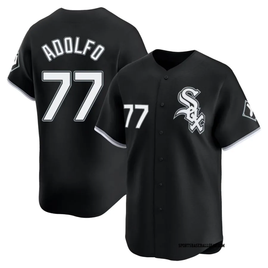 Micker Adolfo Men's Chicago White Sox Black Limited Alternate Jersey